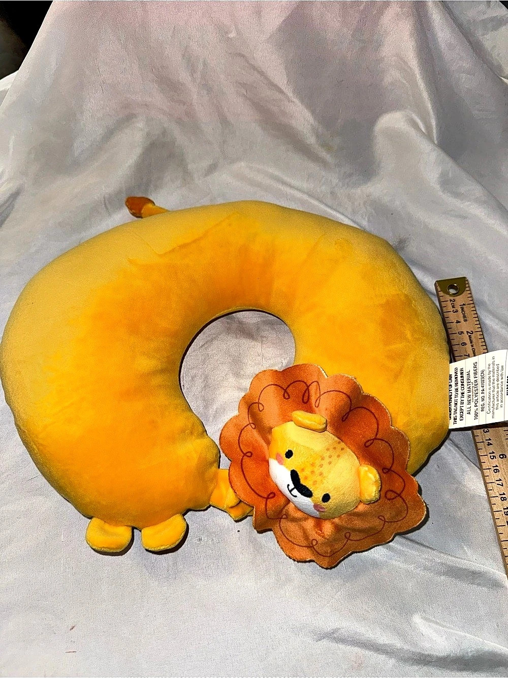 Lion Neck Pillow Plush in Yellow & Orange